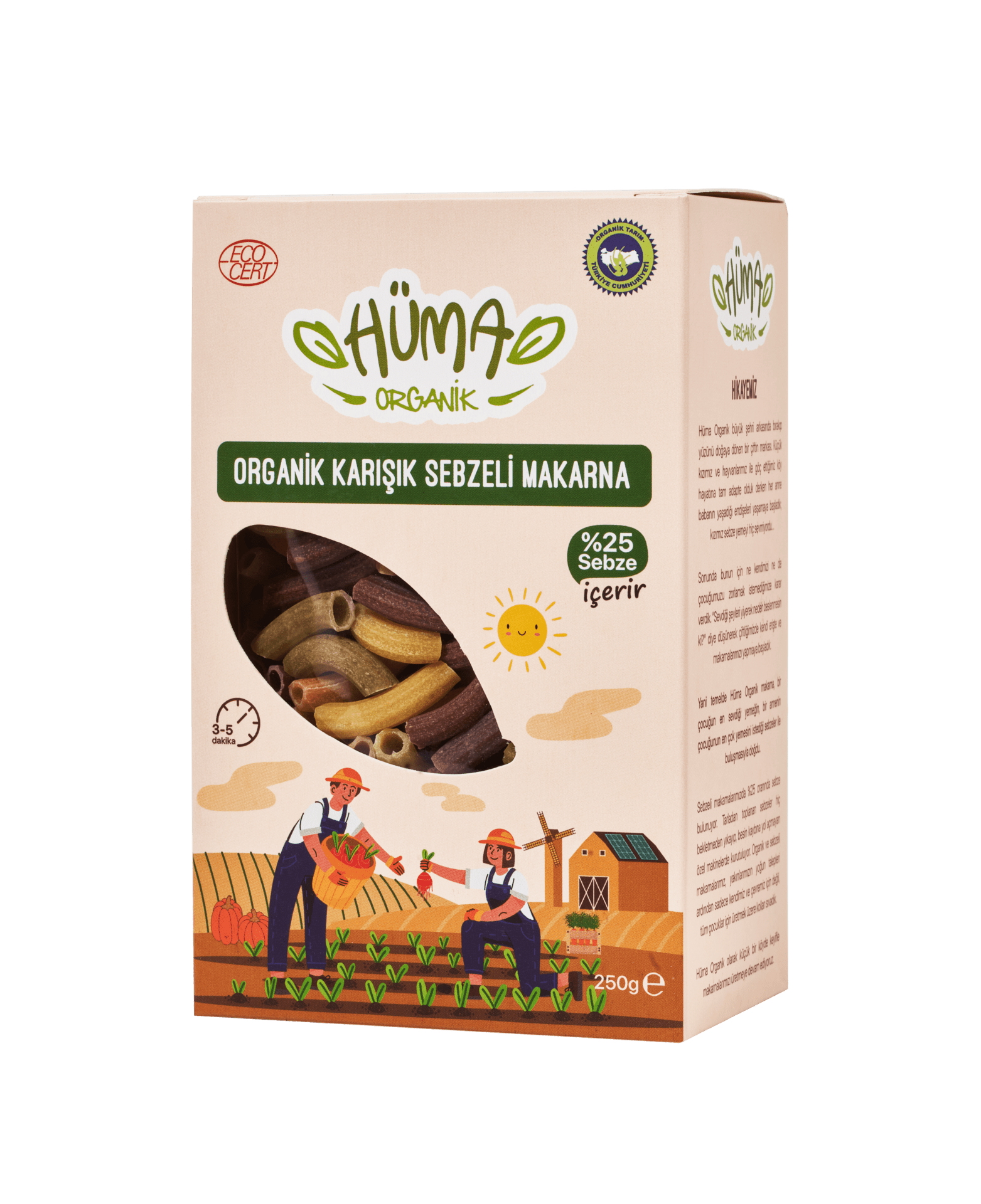 Organik Karışık Sebzeli Makarna 250 gr