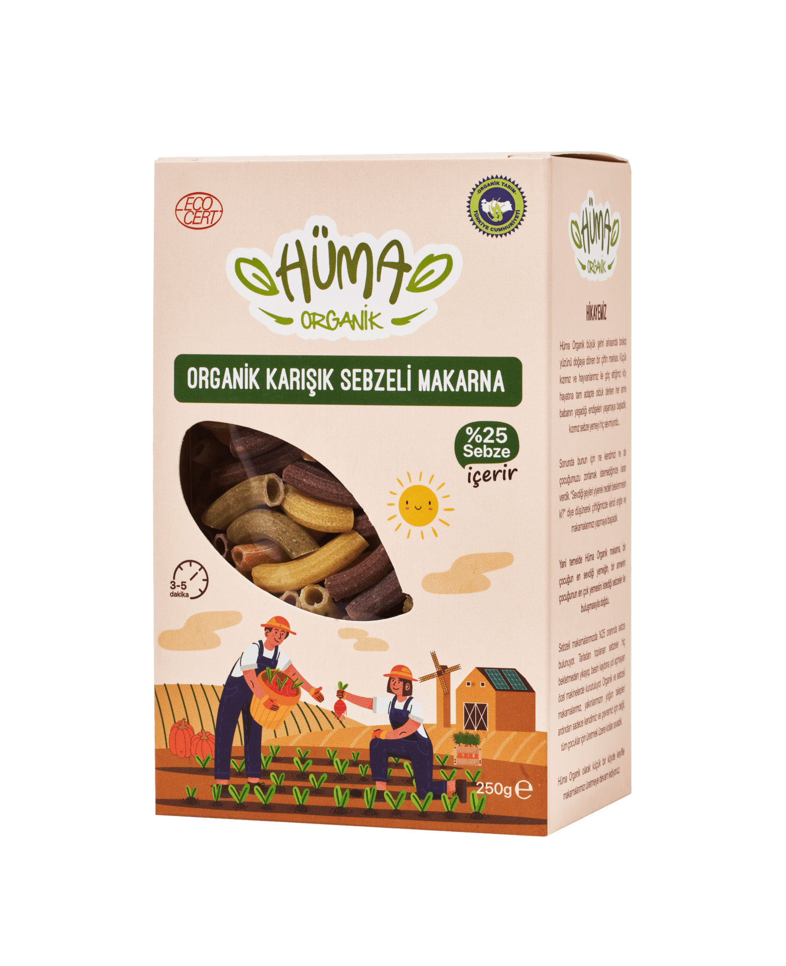 Organik Karışık Sebzeli Makarna 250 gr