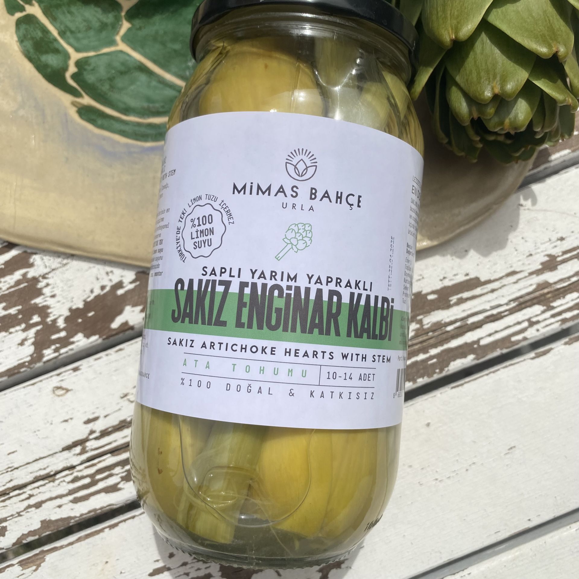 Sakız Enginar Saplı Yarım Yapraklı  Kalp %100 Limon Suyu İle Konserve 1000cc