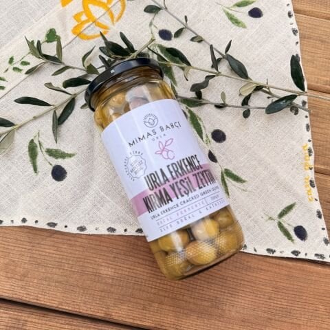 Urla Erkence Kırma Yeşil Zeytin Doğal, Katkısız 300 g